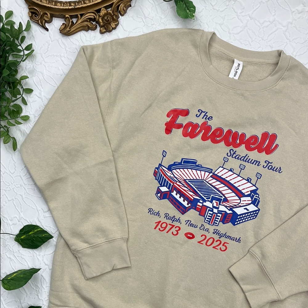New Era Beige Farewell Stadium Tour Buffalo Bills Sweatshirt